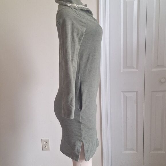 Synergy Army Green Long Sleeve Cotton Dress Size Small - Picture 2 of 8